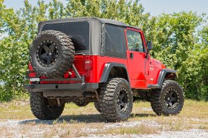 Jeep Wrangler TJ Unlimited Rear Bumper - Rough Country - Classic with Tire Carrier - Black